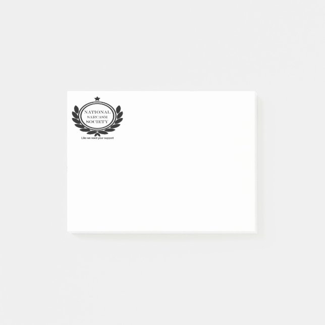 Spaß der Sarcasm-Gesellschaft zitiert sarkastische Post-it Klebezettel (Vorderseite)