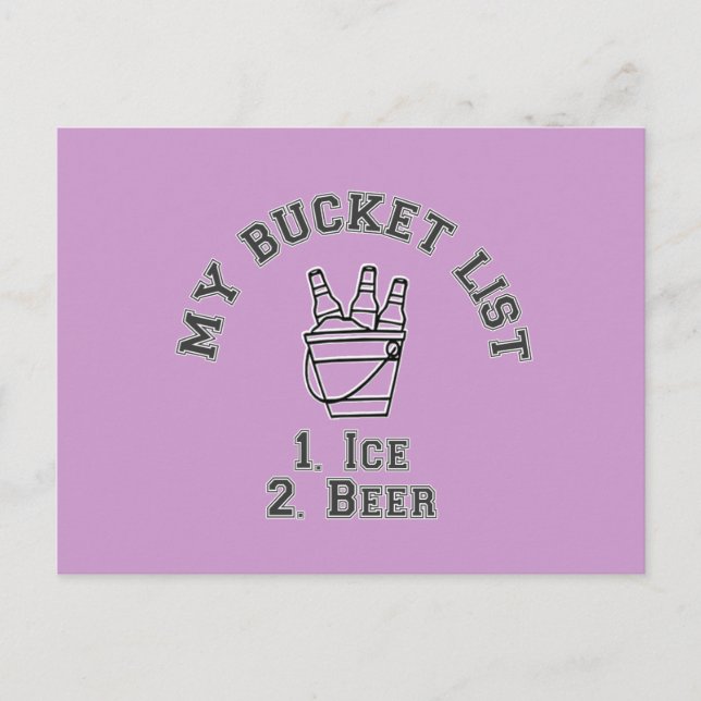 Spaß der Schaufelliste - Eis & Bier Postkarte (Vorderseite)