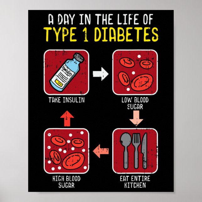 Spaß Diabetiker Typ 1 Lebenszyklus - Fun Diabetes  Poster (Vorne)