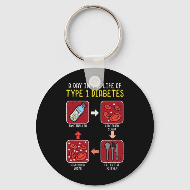 Spaß Diabetiker Typ 1 Lebenszyklus - Fun Diabetes  Schlüsselanhänger (Vorderseite)