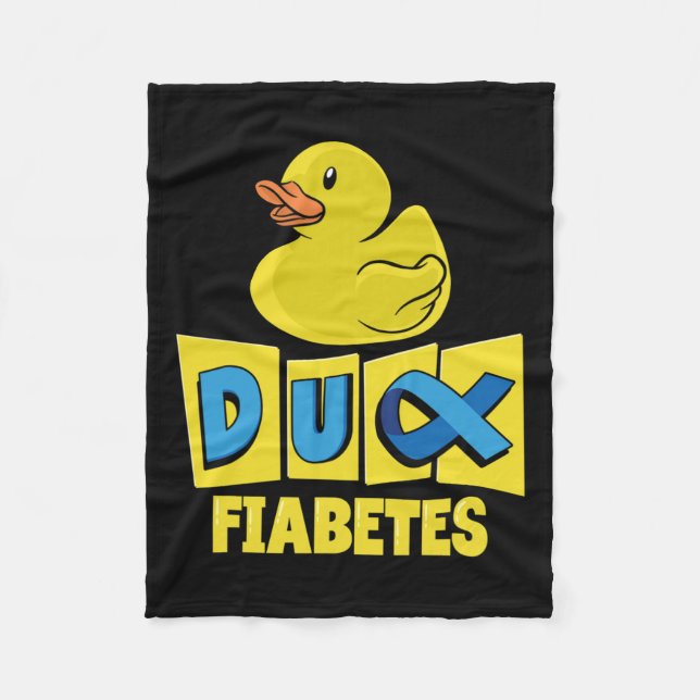 Spaß Duck Diabetes Bewusstsein Fleecedecke (Vorderseite)