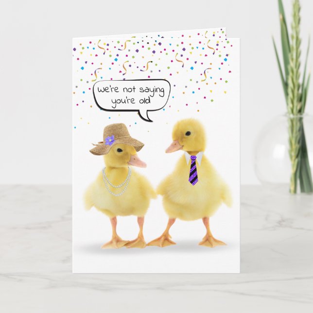 Spaß Ducklings und Confetti Karte (Vorderseite)