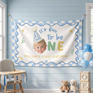 Spaß, ein Junge zum 1. Geburtstag zu sein Banner