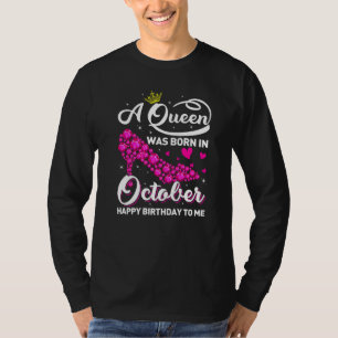 Spaß Eine Königin war Geboren im Oktober Frauen Mä T-Shirt
