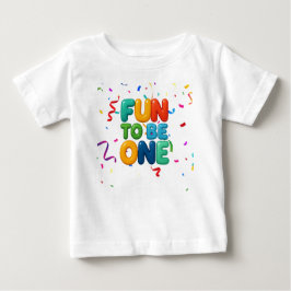 Spaß, Einer zu sein, Bunter Konfetti 1. Geburtstag Baby T-shirt