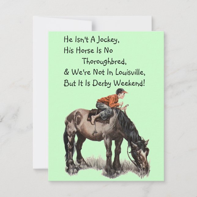 Spaß-Einladung, ein Party KY Kentucky Derby zu Einladung (Vorderseite)