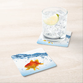 Spaß Einzigartiges Goldfish Fisch-Wasser Rechteckiger Pappuntersetzer