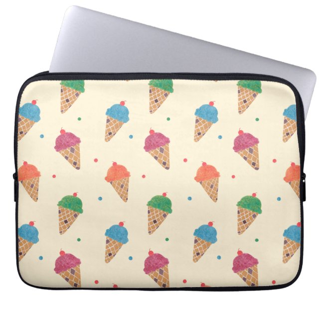 Spaß-Eiscreme-Muster Laptopschutzhülle (Vorderseite)