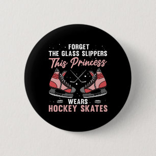 Spaß Eishockey-Art für Frauen Girls Eishockeyspiel Button