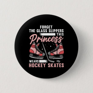 Spaß Eishockey-Art für Frauen Girls Eishockeyspiel Button