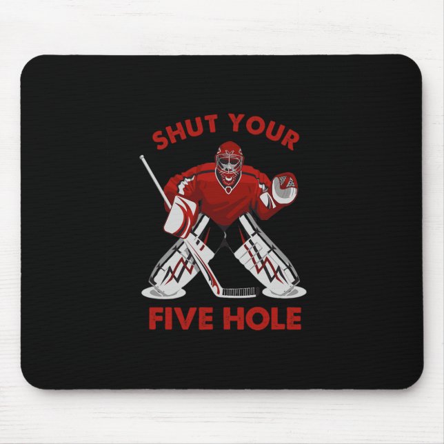 Spaß Eishockey - Halt deine fünf Loch Mousepad (Vorne)