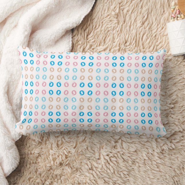 Spaß Elegant Mit Monogramm Pink Blue Kids Letting Lendenkissen (Decke)