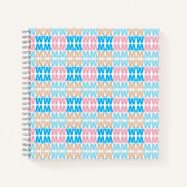 Spaß Elegant Mit Monogramm Pink Blue Kids Letting Notizbuch
