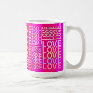 Spaß Elegante farbenfrohe "LIEBE" für Paare Kaffeetasse