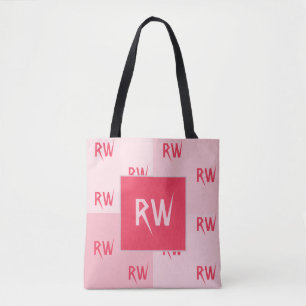 Spaß Elegante Mit Monogramm Soft Rose Rosa Rot Tasche