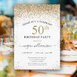 Spaß Eleganter Black Gold Glitzer 50. Geburtstagsp Einladung<br><div class="desc">Spaß Eleganter Black Gold Glitzer 50. Geburtstagsparty Einladung Dieses elegante Design mit schwarzem Hintergrund,  vergoldetem Glitzer und individuellem Schriftsatz. Was für eine schöne Art,  Ihre Gäste zu diesem besondere Anlass einzuladen.</div>