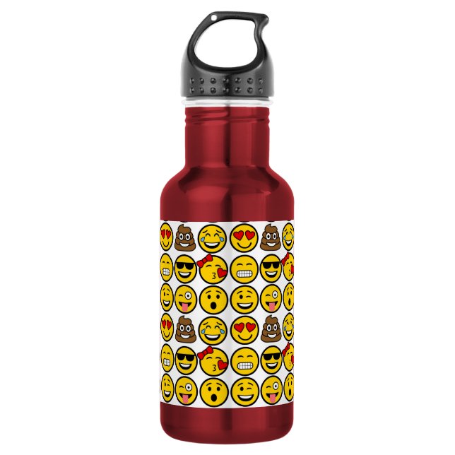 Spaß Emoji Muster-Gefühl-Gesichter Trinkflasche (Vorderseite)