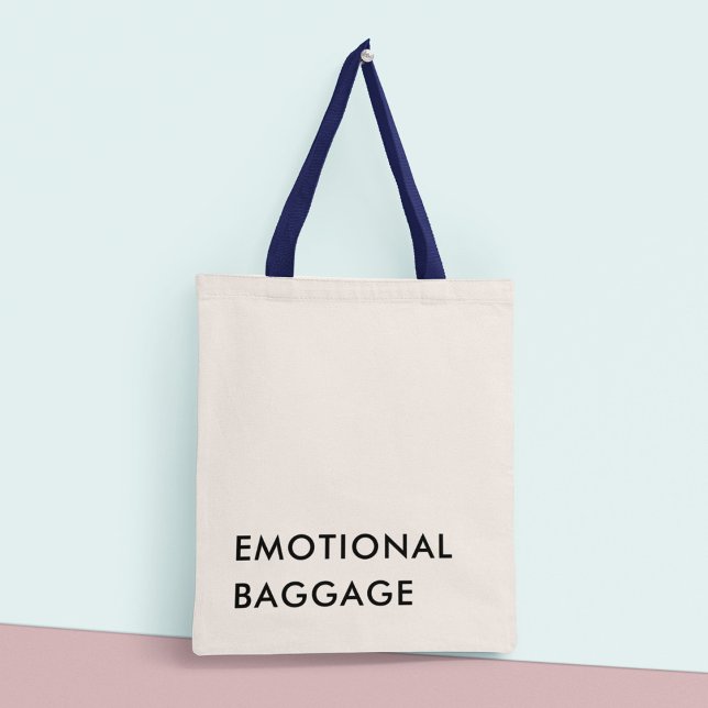 Spaß EMOTIONAL BAGGAGE Minimalistisch Moderne Typo Tragetasche (Von Creator hochgeladen)