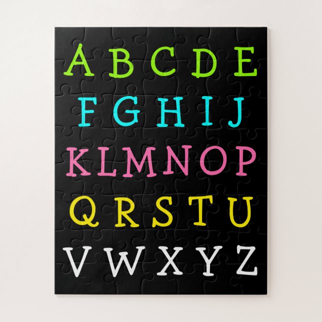 Spaß-englisches Alphabet beschriftet Puzzlespiel (Vertikal)