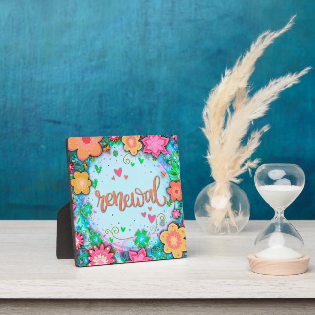 Spaß Erneuerung Hübsche florale Whimsical Inspirat Fotoplatte (InSitu)