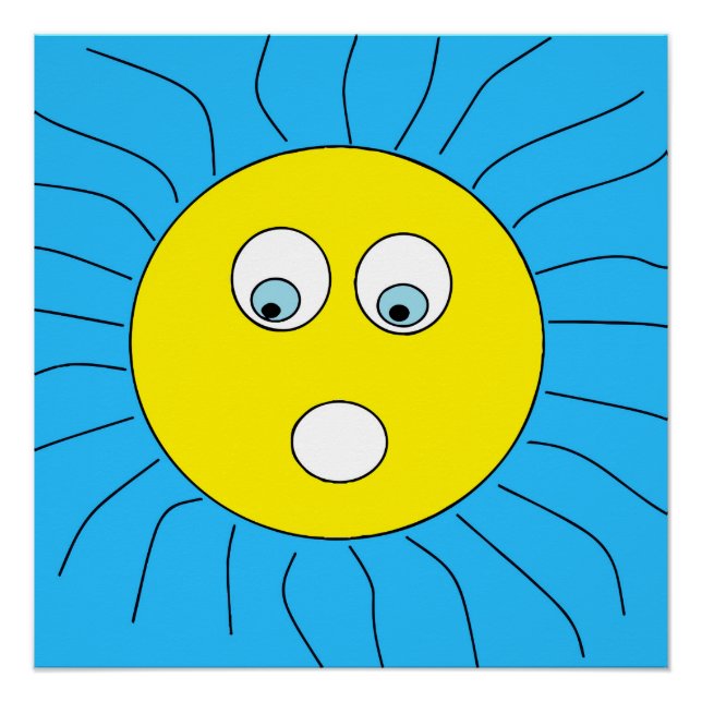 Spaß erschreckt Ausdruck Sun-Gesicht Zeichnend bla Poster (Vorderseite)