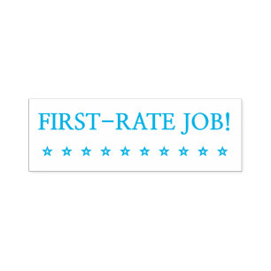 Spaß "ERSTE RATE JOB!" Schullehrer Rubber-Briefmar Permastempel