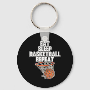 Spaß essen Schlaf Basketball Wiederholen Sport Tra Schlüsselanhänger