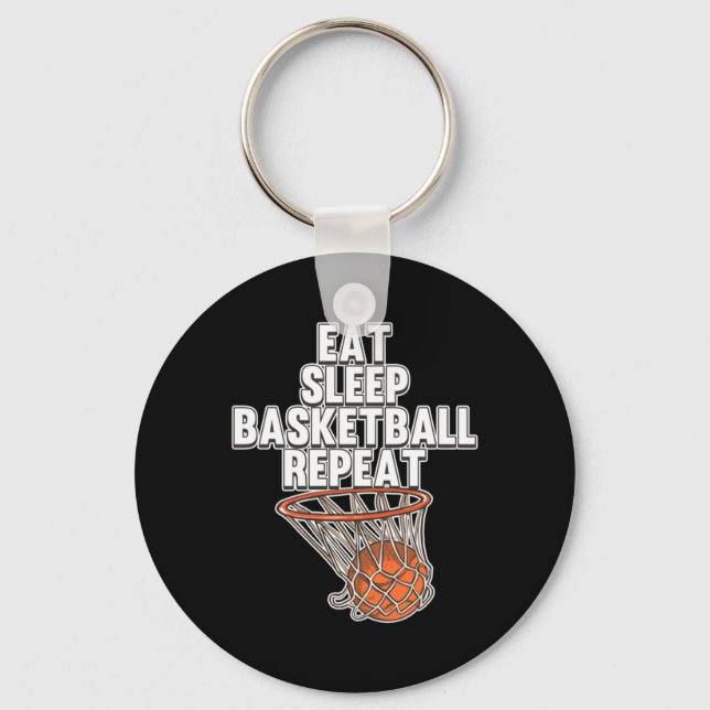 Spaß essen Schlaf Basketball Wiederholen Sport Tra Schlüsselanhänger (Vorderseite)