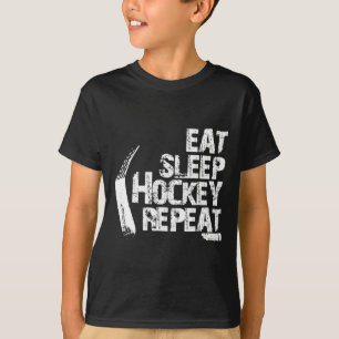 Spaß essen Sleep Ice Hockey Wiederholung Vintages  T-Shirt