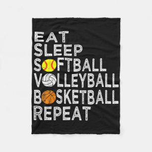 Spaß essen Sleep Softbyll Volleybyll Bysketbyll Bo Fleecedecke