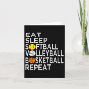 Spaß essen Sleep Softbyll Volleybyll Bysketbyll Bo Karte