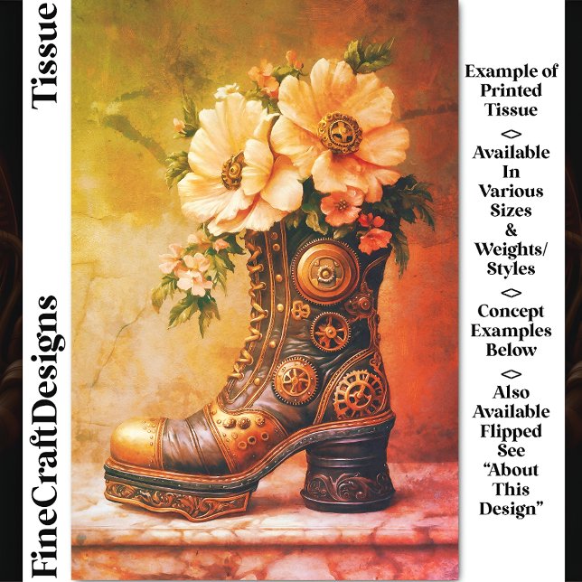 Spaß Extrem Steampunk Boot, floral DG2LG Decoupage Seidenpapier (Von Creator hochgeladen)