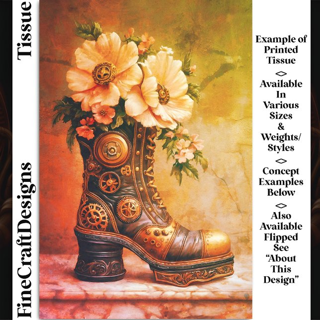 Spaß Extrem Steampunk Boot, floral DG2RG Decoupage Seidenpapier (Von Creator hochgeladen)