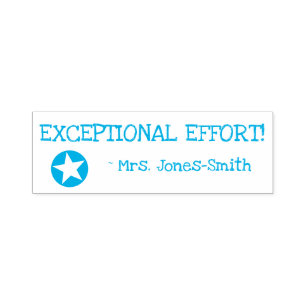 Spaß "EXZEPTIONELLE BEMÜHUNGEN!" + Name des Autors Permastempel