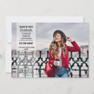 Spaß Fakten 2 Foto Moderner Uni-Abschluss Einladung