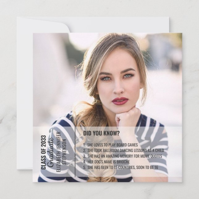 Spaß Fakten Abschluss Ankündigung 2 Foto modern (Vorderseite)