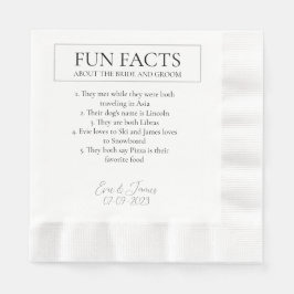Spaß Fakten Elegante Braut und Groom Hochzeit Serviette