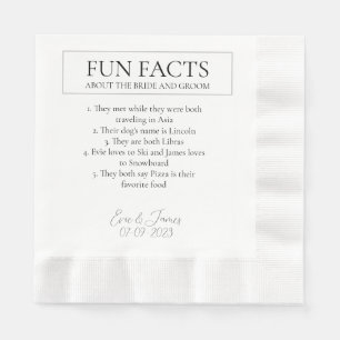 Spaß Fakten Elegante Braut und Groom Hochzeit Serviette
