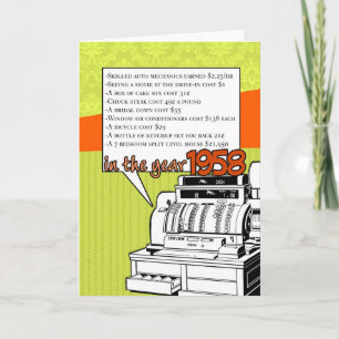Spaß Fakten Geburtstag - Lebenshaltungskosten 1958 Karte