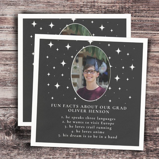 Spaß Fakten Graduate Foto Stars Abschluss Napkins Serviette (Von Creator hochgeladen)