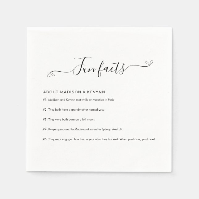Spaß Fakten Hochzeiten von Napkins Serviette (Vorderseite)