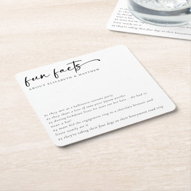 Spaß Fakten Minimalistische SkriptWedding Rechteckiger Pappuntersetzer (angewinkelt)