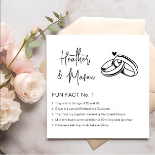 Spaß Fakten Moderne Minimalistische Hochzeit Napki Serviette