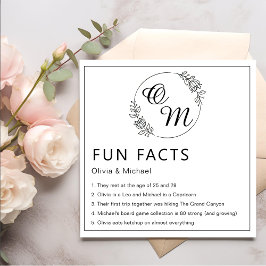 Spaß Fakten Moderne Minimalistische Hochzeit Napki Serviette