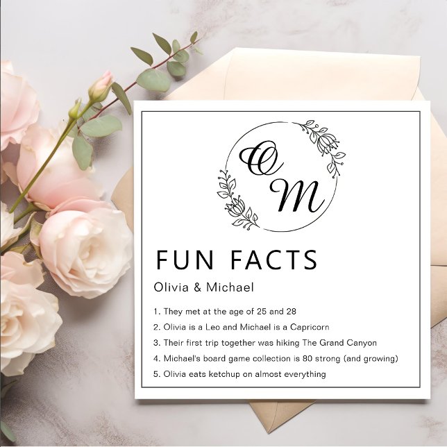 Spaß Fakten Moderne Minimalistische Hochzeit Napki Serviette (Von Creator hochgeladen)