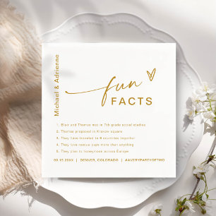 Spaß Fakten Moderne Minimalistische Hochzeit Napki Serviette