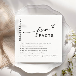 Spaß Fakten Moderne Minimalistische Hochzeit Napki Serviette