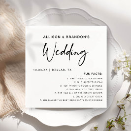 Spaß Fakten Moderne Minimalistische Hochzeit Napki Serviette