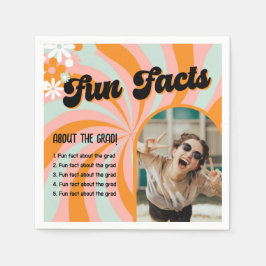 Spaß Fakten Retro Boho Foto Abschluss Serviette