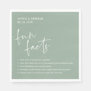 Spaß Fakten über das Paar Sage Green Wedding Serviette